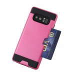 Wholesale Galaxy Note 8 Credit Card Armor Hybrid Case (Rose Gold)